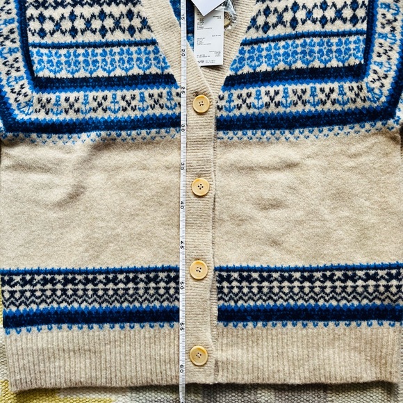 NWT JW Anderson x Uniqlo Soufflé Yarn Fair Isle Cardigan - Picture 10 of 10